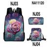 Iconic Kotaro Lives Alone Anime 3D Design 3pcs/Set pupil Learner Bags Everyday Laptop Everyday Backpack Sling Carry Tote Pencil Pouch