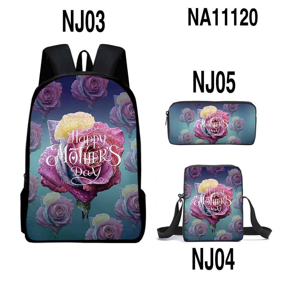 Iconic Kotaro Lives Alone Anime 3D Design 3pcs/Set pupil Learner Bags Everyday Laptop Everyday Backpack Sling Carry Tote Pencil Pouch