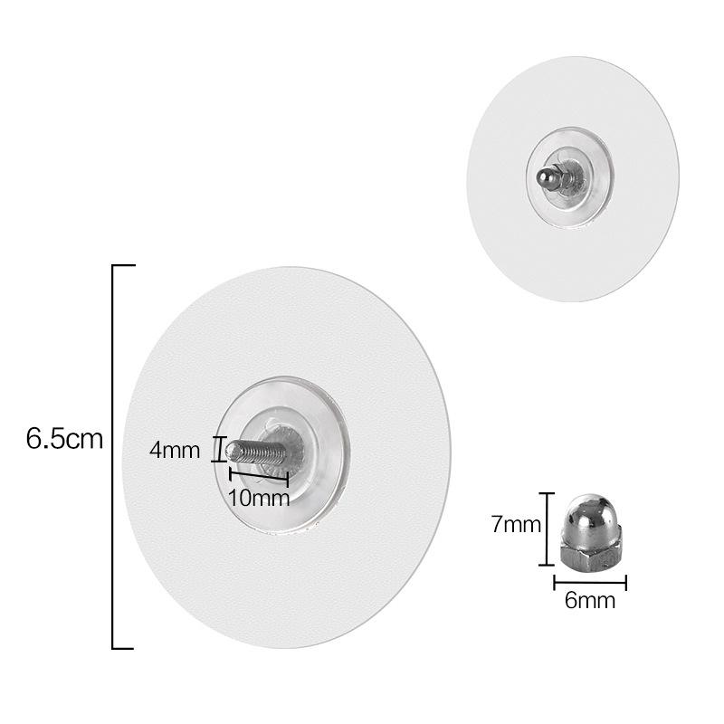 4pcs Circular Screw Sticker Transparent Strong Sticky Hooks Bathroom Storage Rack No Punching Patch Kitchen Hook Accessories