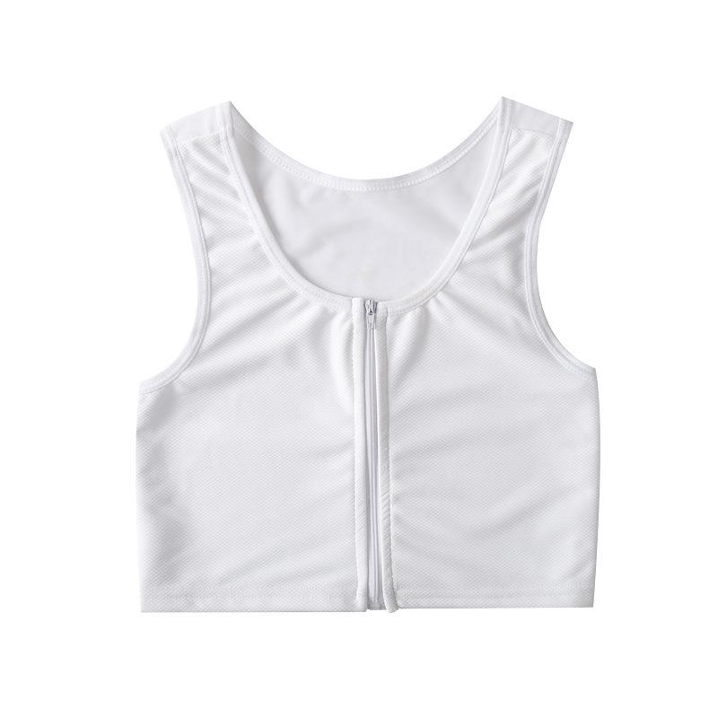 Women's Summer Chest Binder: Thin Zipper Sports Body Shaper for Small Bust Enhancement and Reduction.