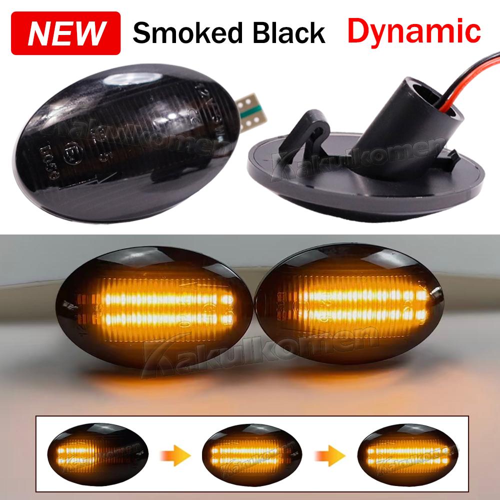 Dynamic LED Flashing Turn Signal Side Marker Lamp Car Light For Opel Combo C B Tigra A Astra F Meriva A Corsa C B Sintra Vita New-Dynamic Smoked