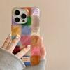 Retro Autumn And Winter Colorful Square Foil Pattern Phone Case For iPhone 17 16 15 14 13 12 11 Pro Max XS XR 7 8 Plus 16e Cover