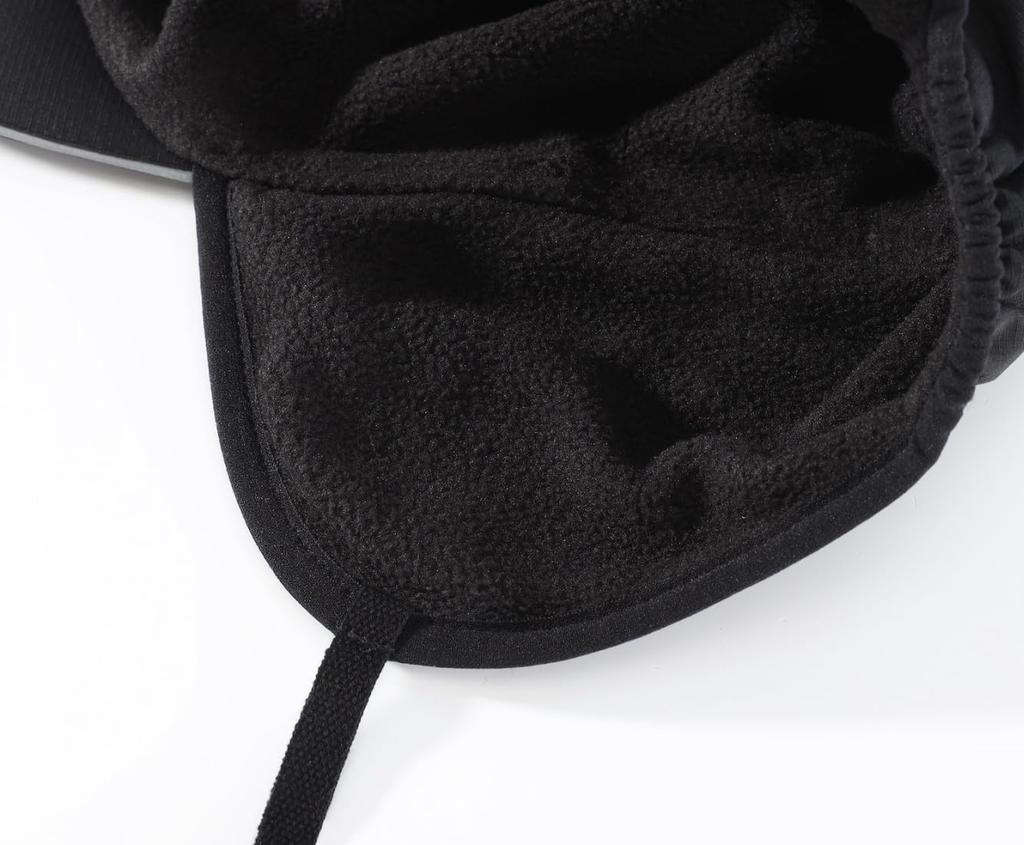 Connectyle Winter Waterproof Trapper Hat with Pilot Size Small Kids' Earflaps, Fleece-Lined Cap, Black,