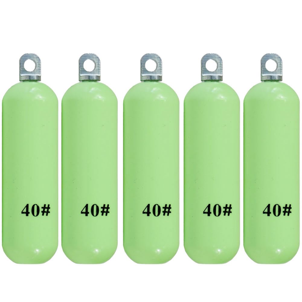 

Okitsuri Honpo Fishing Tackle Glow-in-the-Dark Fishing Sinkers, Eco Version, Set of 5, Sizes 30, 40, 50, 60, 80, and 100 (Size 40)