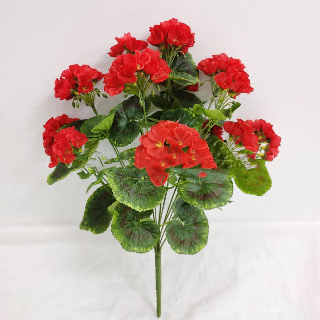 2 Pcs Artificial Geranium Flower 14 Inch Geranium Silk Flower Wedding Home Living Room Decoration