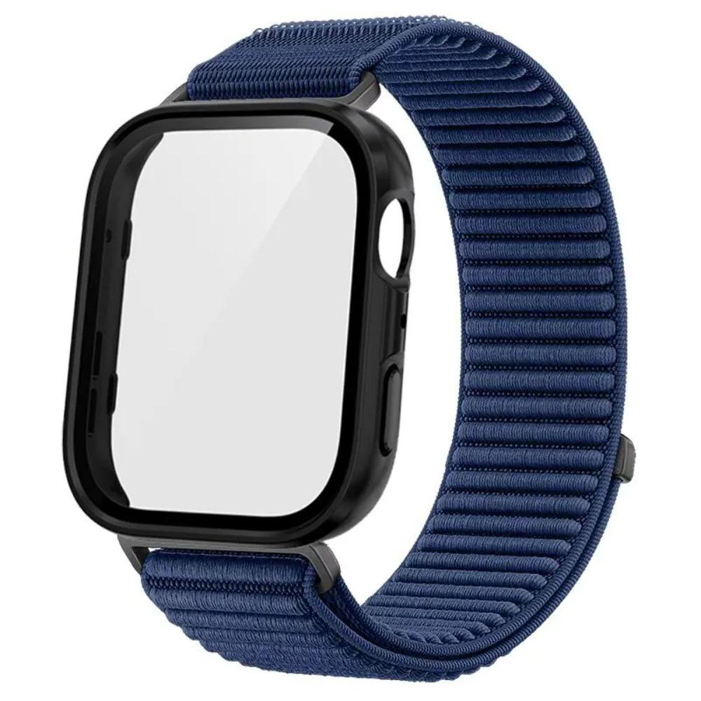 

Tempered Glass Case+Sport Strap For Huawei Fit4 fit4pro/5pro Nylon Band For Huawei Fit3 Fit4/5 PC Cover Smartwatch Accessories Huawei Fit3 полуночно-синий