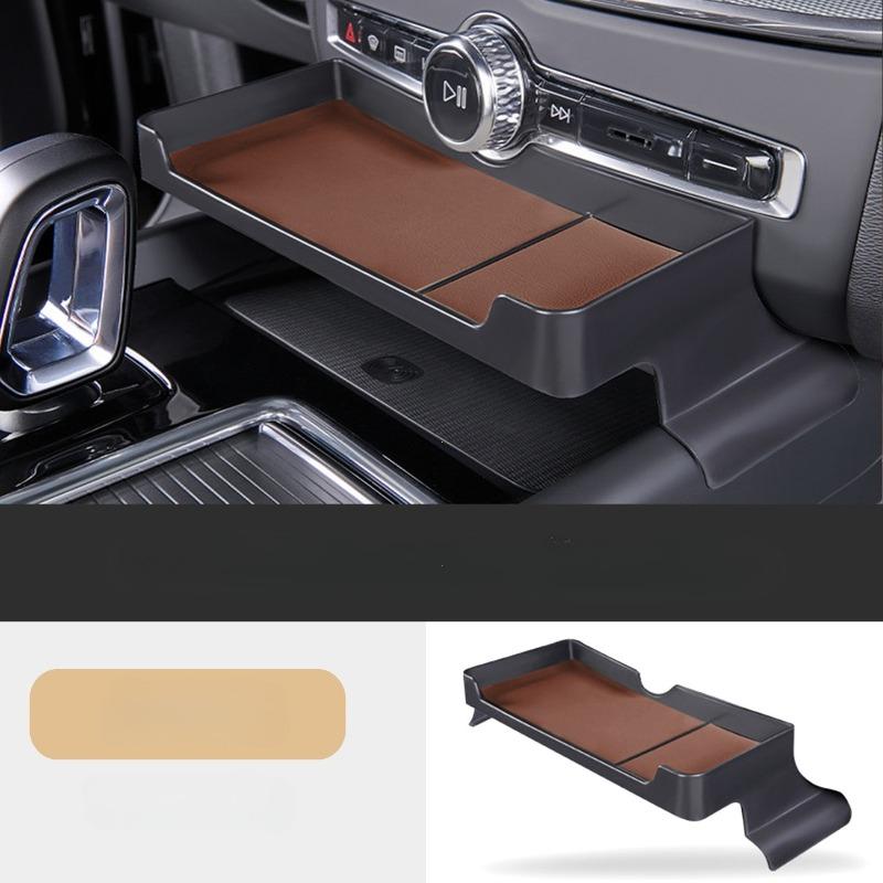 Boîte de rangement cachée sous l'écran pour Volvo Xc60 S60 V60 - Organisateur derrière l'écran Boîte de rangement de console centrale LHD