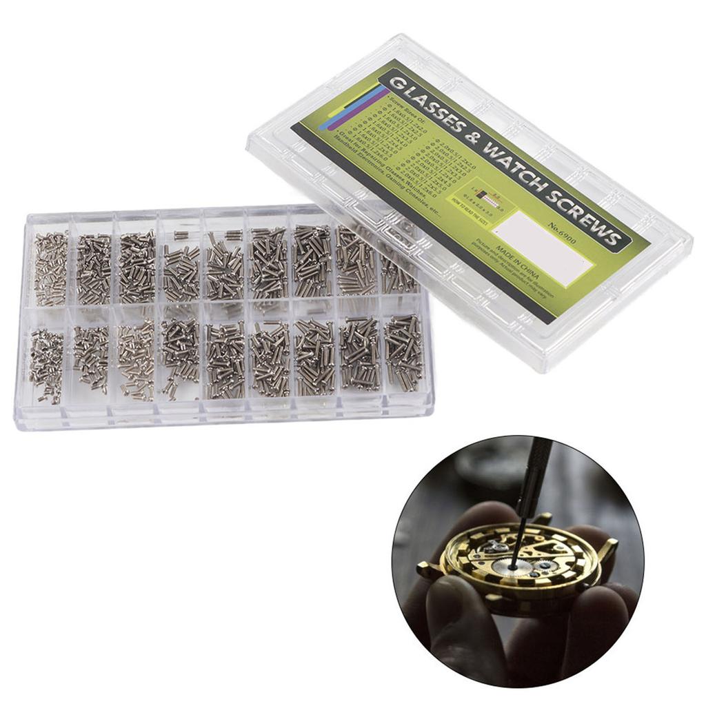 1800pcs/box Stainless Steel Glasses Sunglasses Spectacles Watch Mini Screws Repair Kit