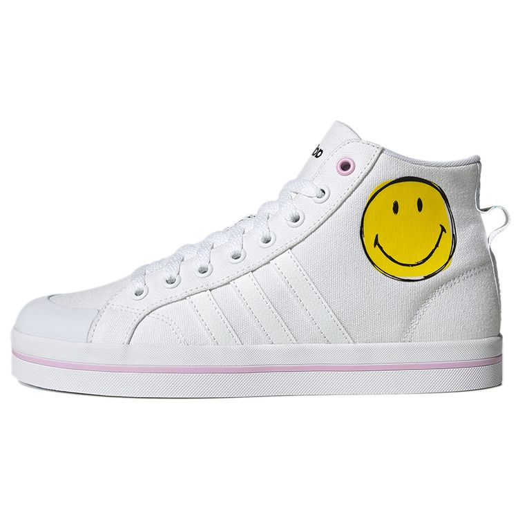 Adidas Neo Bravada Mid Slip Resistant Durable High Top Skate Shoes Women Sneakers White Yellow G54951