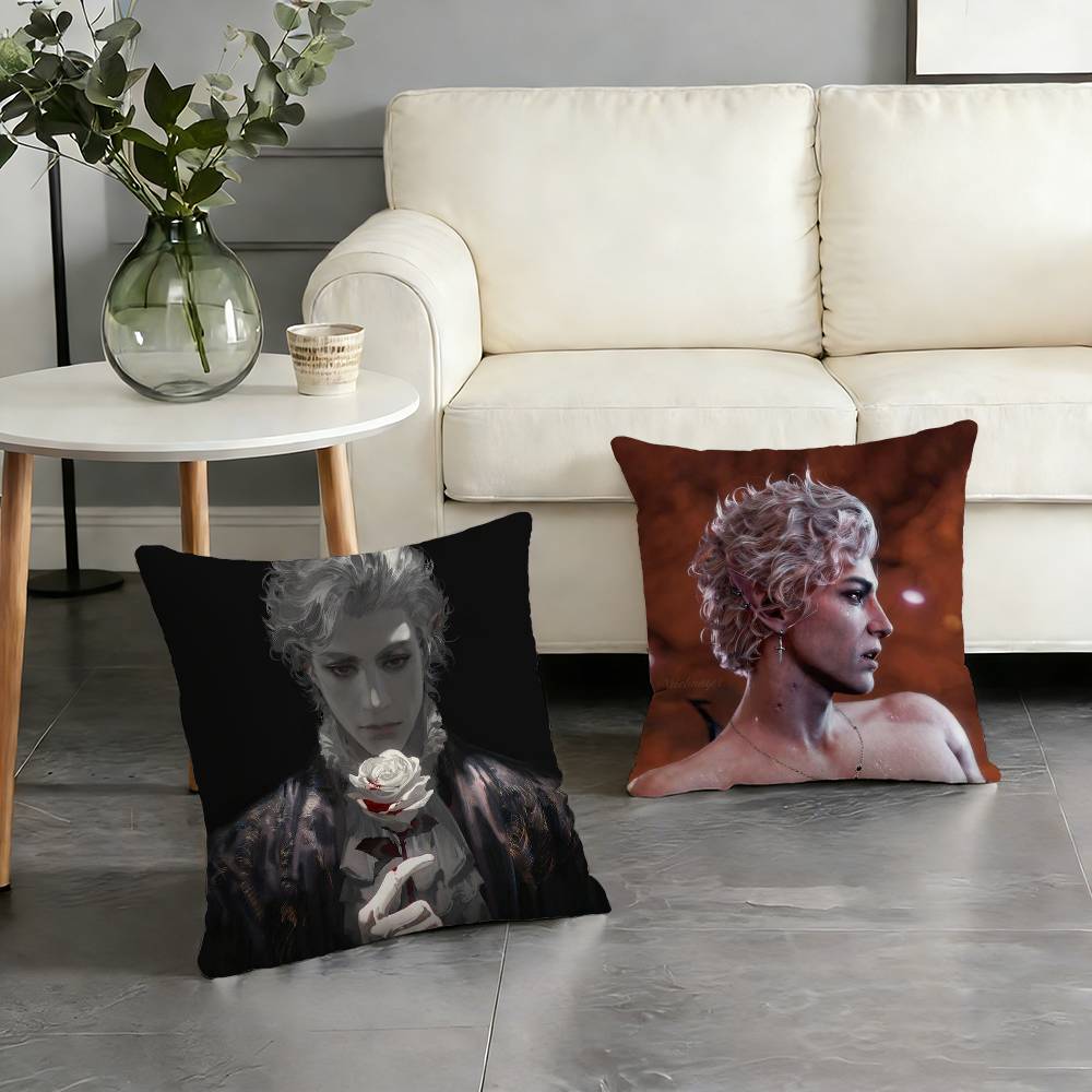 B-Baldurs A-Astarion Gate Pillow Case Pattern Printed Pillowcase For Living Room Sofa Cushion Cover