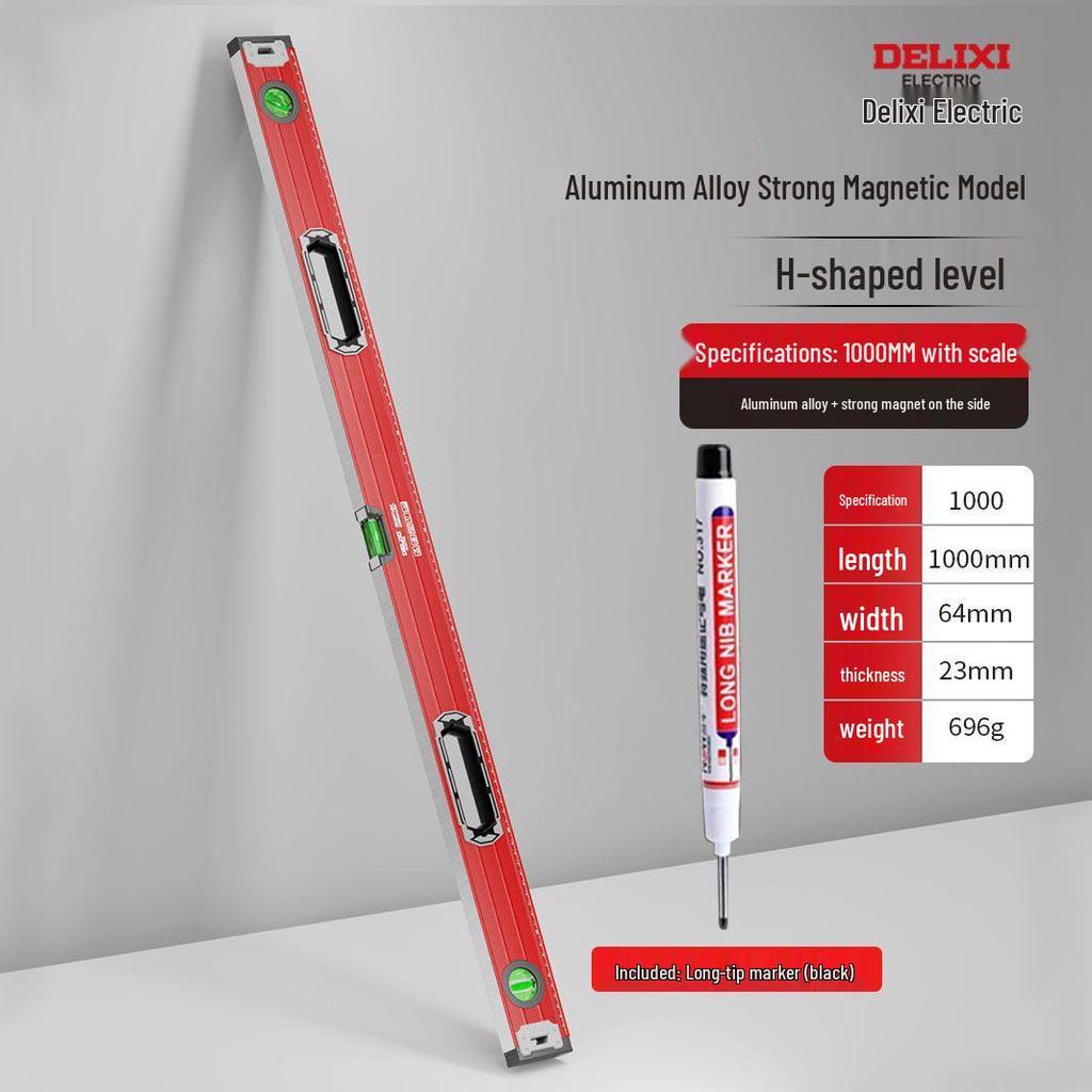 Mini poziomica magnetyczna o wysokiej precyzji, stop aluminium, krawędź prosta