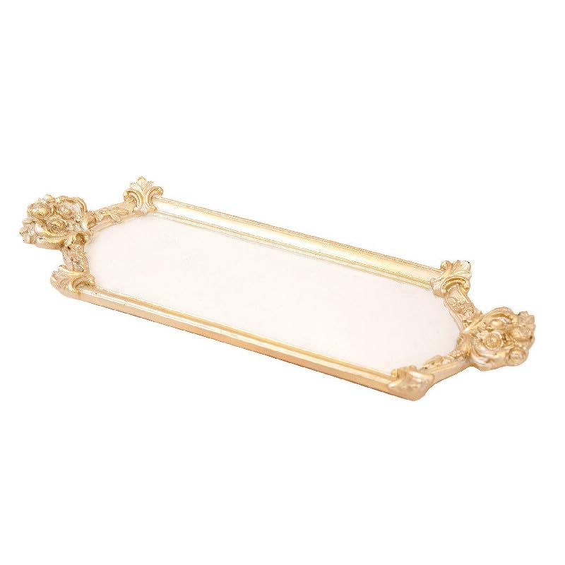 Akizuki Trading Co., Ltd. Rococo Deco Accessory Tray, White, W31×D3.2×H10.8cm LF21013-16WG