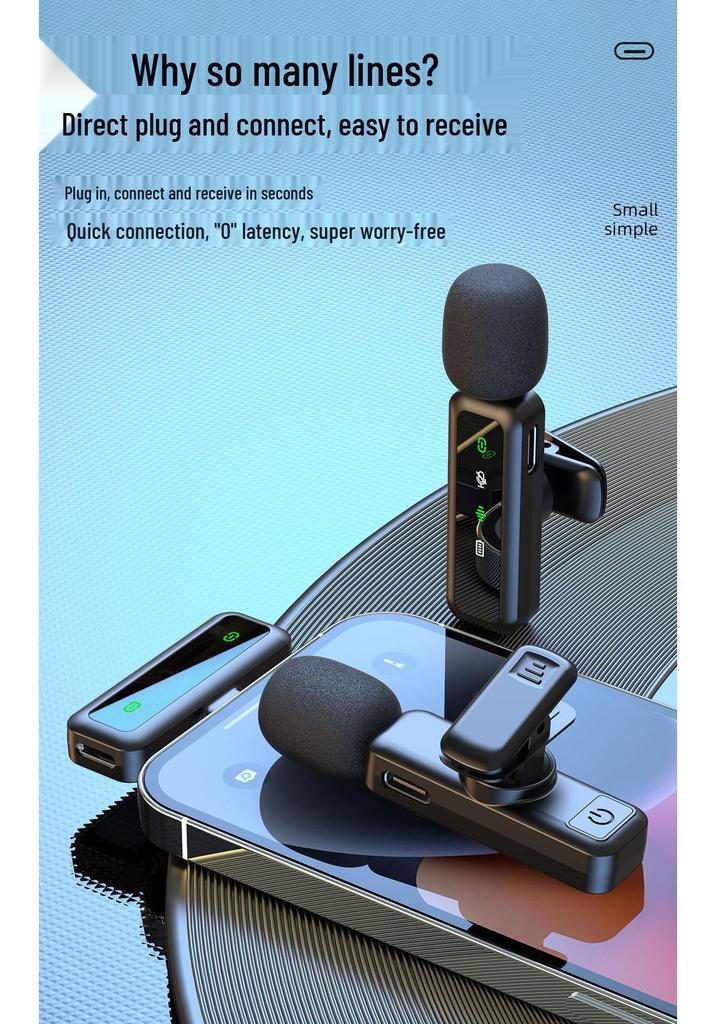 Microfono Lavalier Mini Wireless Bluetooth per Trasmissioni Live su Cellulare e Computer