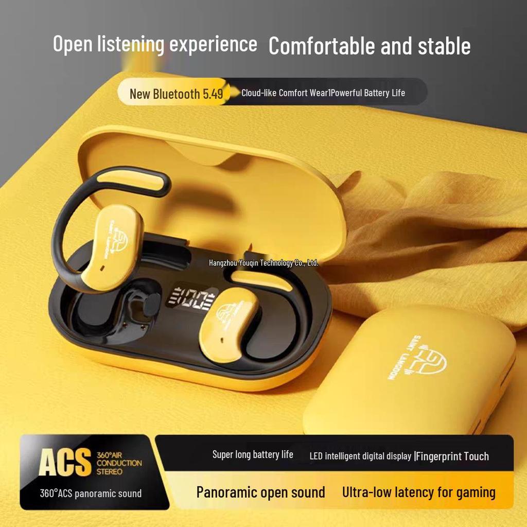 Bone Conduction Sports Ear-Hook Earbuds: High Sound Quality, Ultra-Long Battery, Universal for Phones