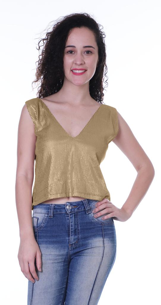 Moomaya Womens Sequin Sleeveless Party Crop Top Glitter V Neck Sparkle Club