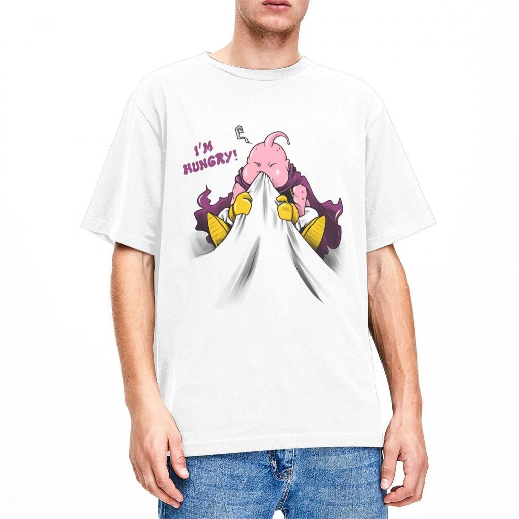 Maglietta Uomo Donna Hungry Majin Buu Merchandising Novità Cotone Puro Manica Corta T-shirt Girocollo Vestiti Regalo di Compleanno