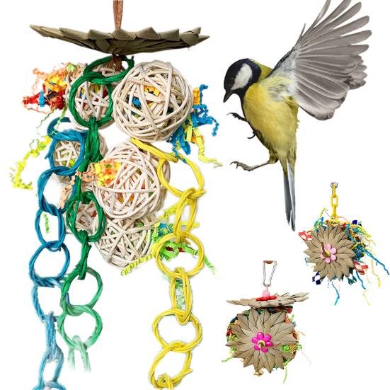 

Жевательная игрушка с попугаем, забавная обучающая устойчивая к укусам подвесная конструкция, жевательная шлифовальная коготь, подарок для рта