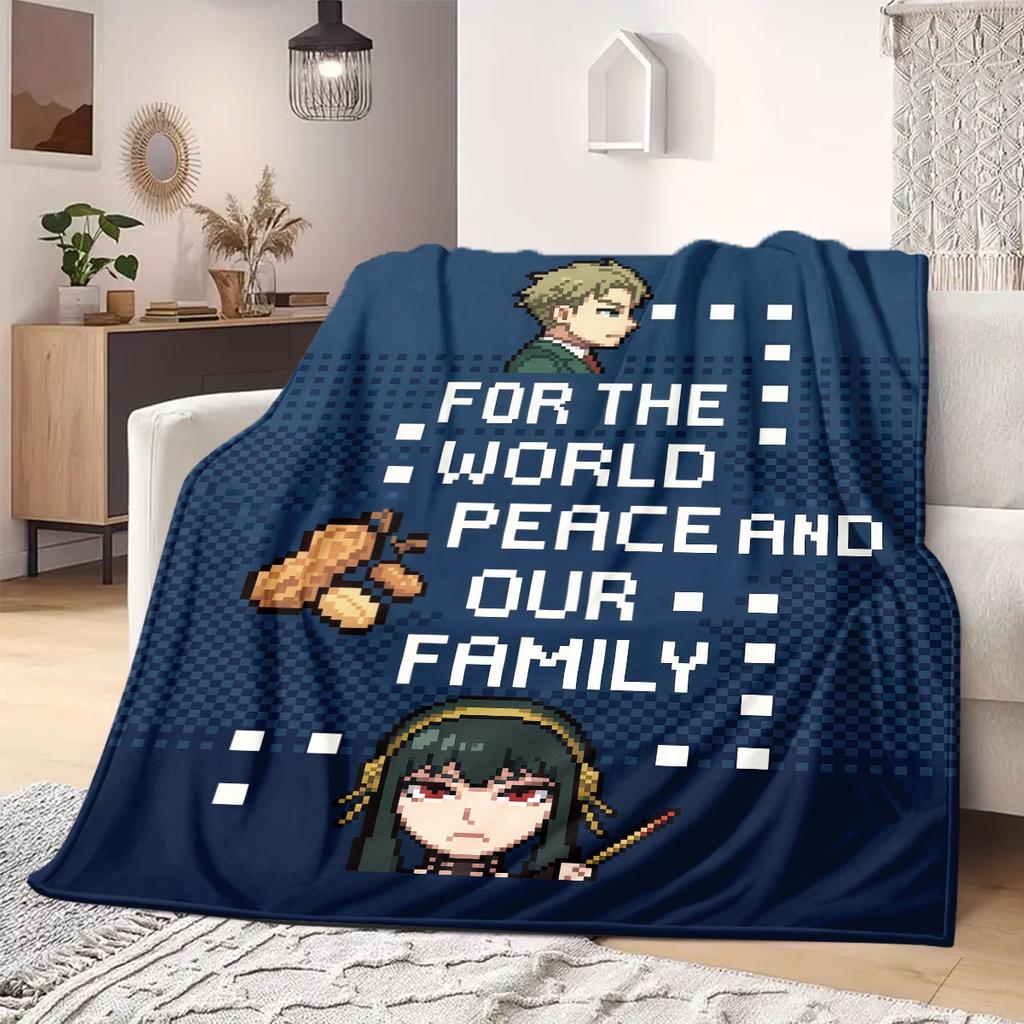 SpyxFamily Pretty 2D Cartoon Flannel Blanket, Print Decoration for Bed, Soft Sofa Travel Picnic Blanket_LIAN