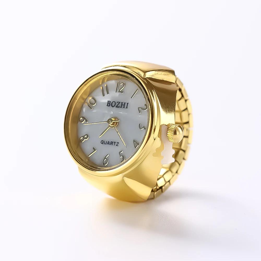 Colorful Watch Ring Women Men Retro Sliver Pointer Quartz Clock Finger Rings Punk Alloy Strap Watches Jewelry Accessories