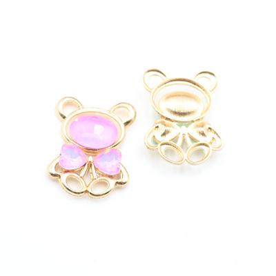5 Pieces of 24 * 32mm Teddy Bear Mocha Alloy DIY Phone Cases, Perforated Shoes, Hair Accessories, Bags, Clothing Decoration Acce