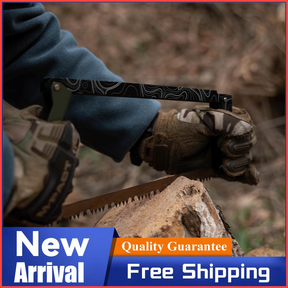 

Folding Saw with Storage Bag Portable Wood Saw Aluminum Alloy Cutting Tree Hand Saw Outdoor Hiking Survival Tools Green