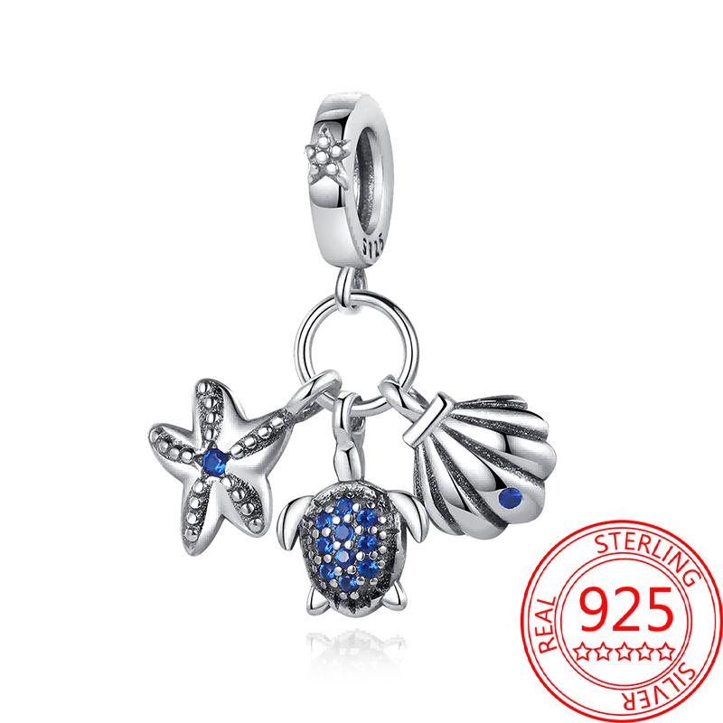 Summer Copper Sea World Kingdom Charm Pendant Beads Fit Charms Original Bracelet For Women Jewelry Making