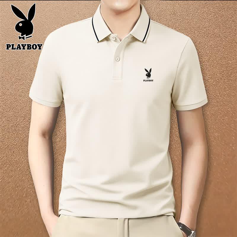 PLAYBOY Men s Summer Pique Cotton Polo Shirt M