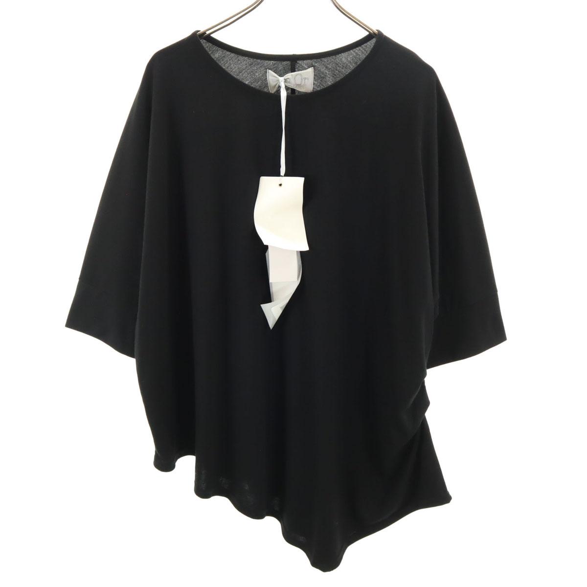 

unused n Or LABEL Five-quarter sleeve design T-shirt F black Women Used