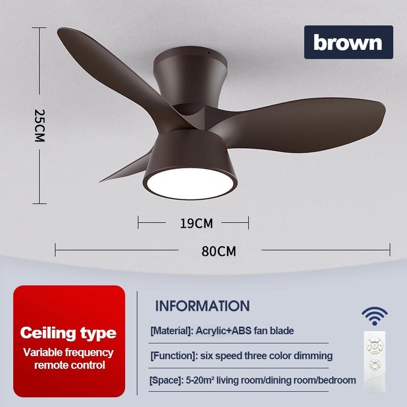 32“ DC Motor Ceiling Fan With Light 6 Speed Adjustable Electric Ceiling Fan Light Frequency Conversion LED Fan Lamp