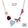 Insects Acrylic Flower Necklace Butterfly Flower Clavicle Chain Colorful Rhinestone Necklace  Gift