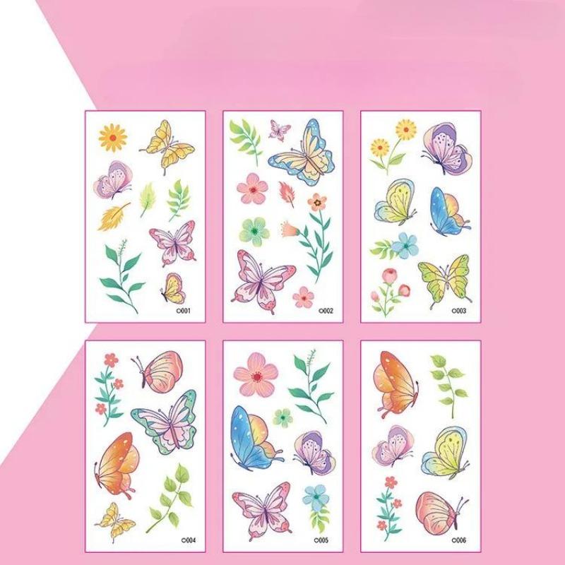 6Pcs/set Kids Space Themed Temporary Tattoos Fantasy Planet Designs Fun Preschool Party Favors Stickers