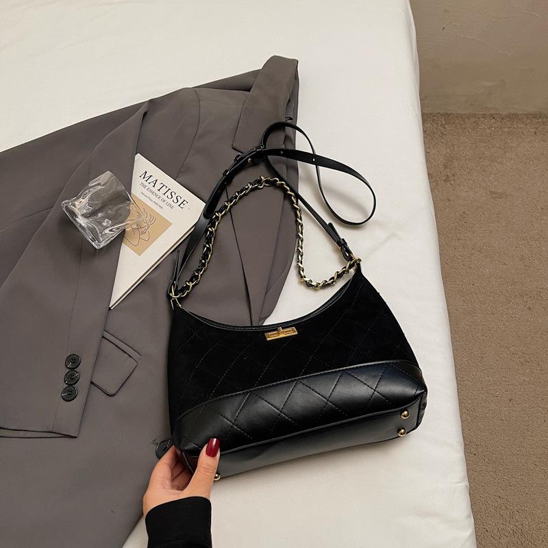 Niche Retro Texture Handbag Women's 2025 New High-value Diamond Chain Bag Simple Shoulder Messenger Bag
