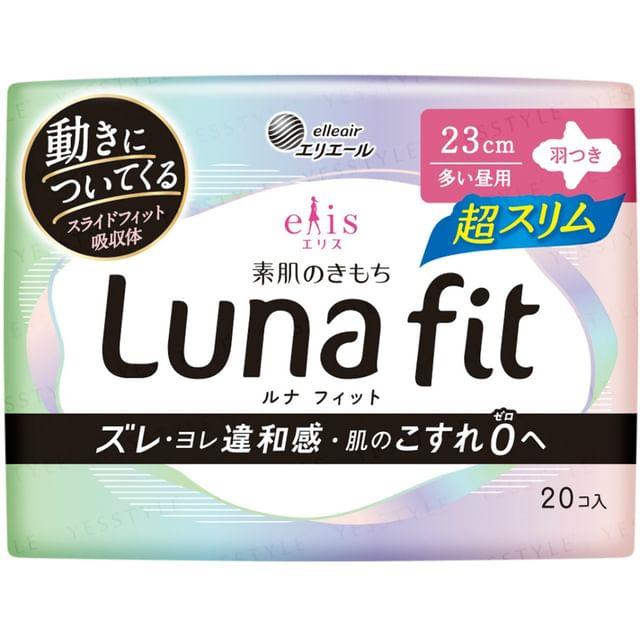 elleair - Ellis Luna Fit Гигиеническая прокладка Ультратонкая Для обильных выделений Дневная 23 см С крылышками 20 pcs