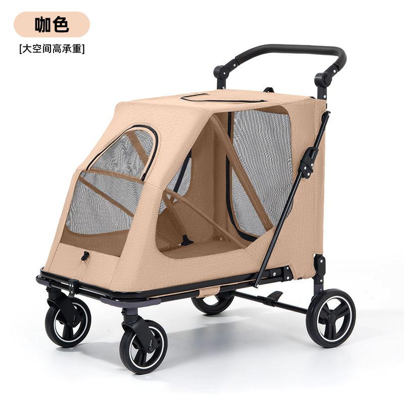 Pet Stroller for Medium and Large Dogs and Cats Foldable Portable Travel Cart with One-Touch Folding for Senior Dogs