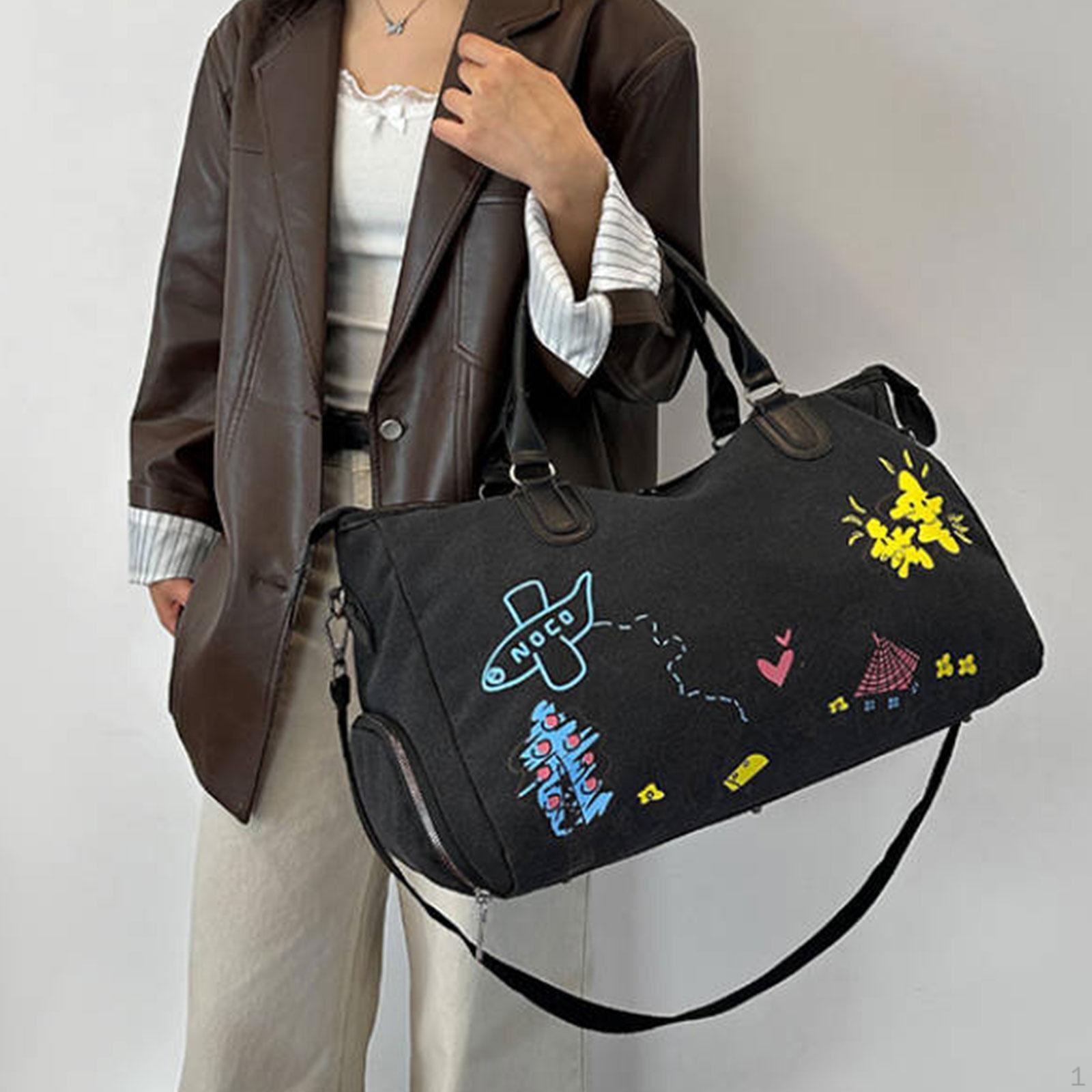 

Duffle Bag Luggage Bags Shoulder for Weekend Sports Camping Workout Exercise чорний