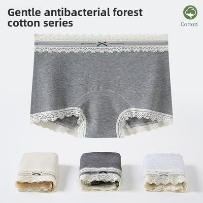 Women's Spring and Autumn New Pure Cotton 10A Antibacterial Extended Crotch Flat Angle Underwear