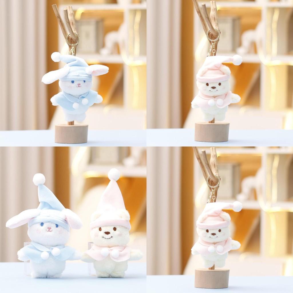 Cute Rabbit Bear Plush Doll With Hat And Cape Design For Bags And Key Holders