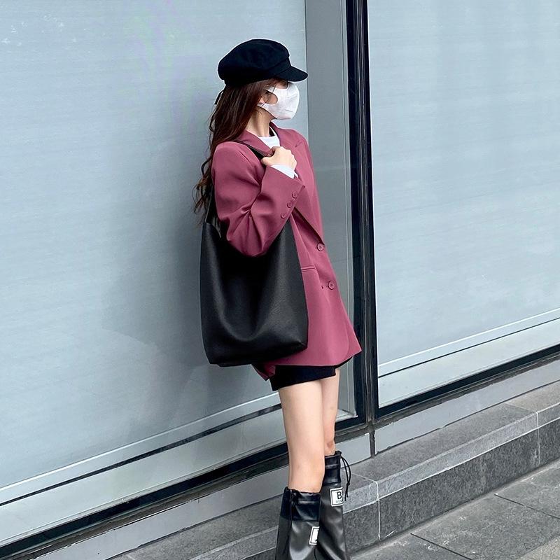 Women's New Tote Bag, Cowhide Bucket Bag, Large Capacity Leather Armpit, Single Shoulder Bag, Large Capacity Women