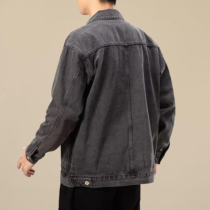 Men's 2026 Trendy Japanese Denim Jacket: Versatile, Loose-Fit, Multi-Pocket Workwear for Spring and Autumn