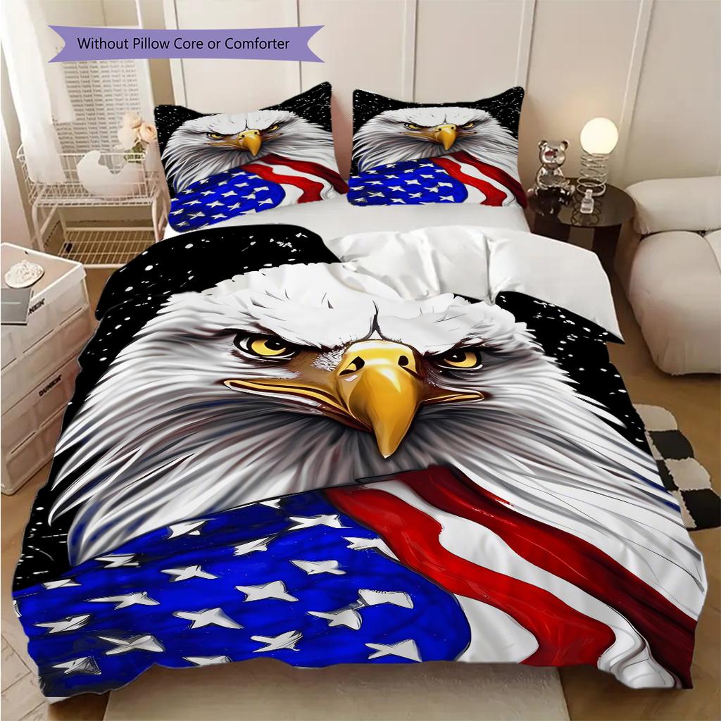 The majestic American bald eagle bedding, duvet cover, pillowcase, home decoration, birthday gift (1 * duvet cover+2 * pillowcase, coreless)