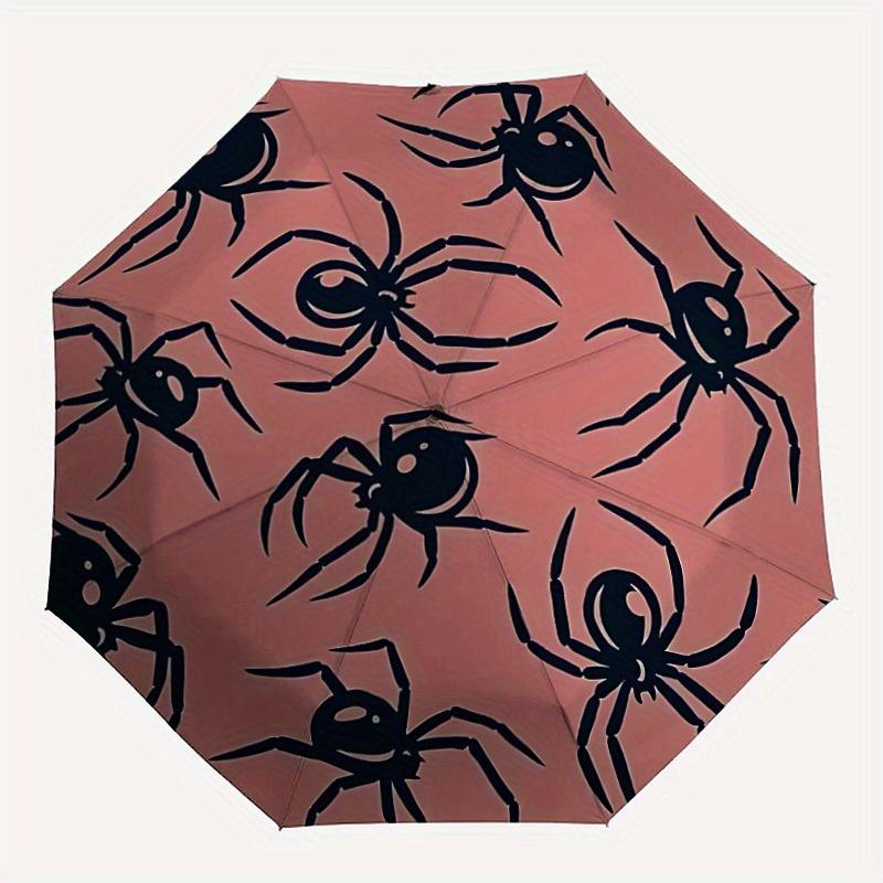 

1pc Spider Print Automatic Open, Sturdy Iron Frame, Compact Folding Design, All-Season Portable Umbrella for Women & Men yy250801132