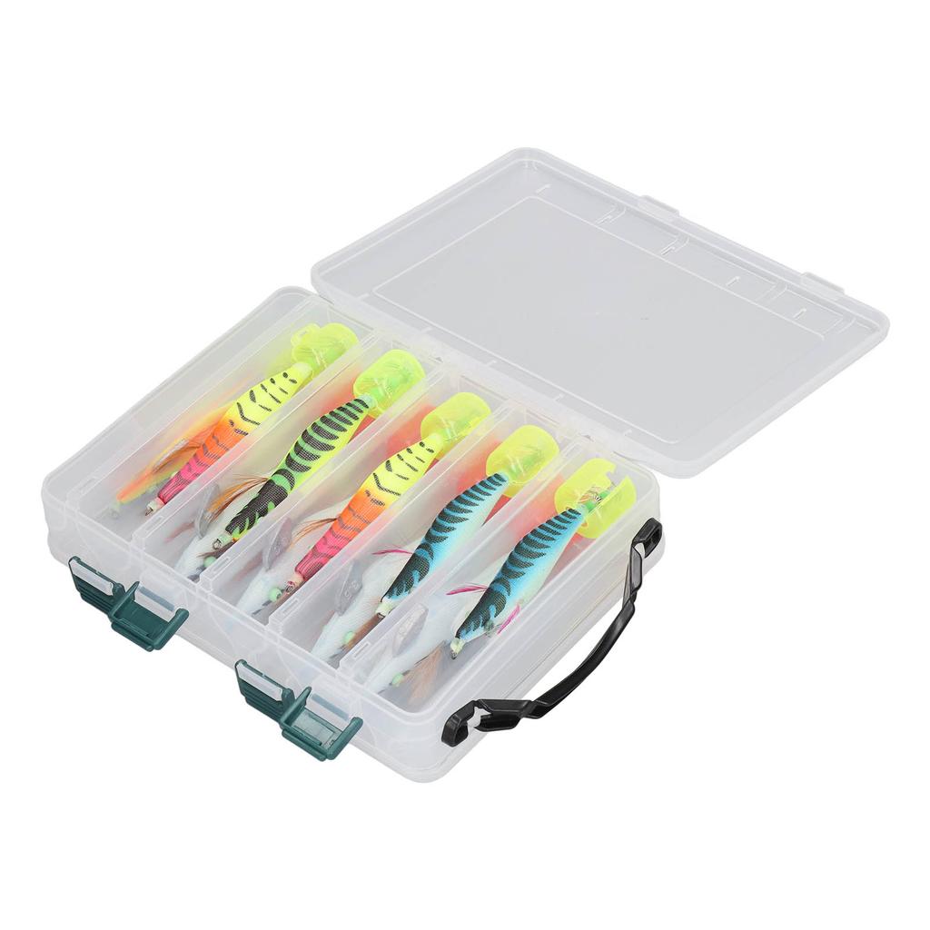10 buc Cârlige luminoase pentru calamar Momeală Oțel inoxidabil Plastic Fluorescent Formă realistă de crevetă Momeală Accesorii de pescuit