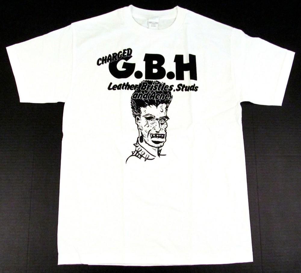 

CHARGED GBH T-shirt G.B.H. Studs Punk Rock Tee Adult SMLXL White New Unisex T-Shirt L