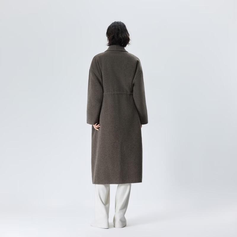 VEROMODA Women's Pure Wool A-Line Belted Long Coat
