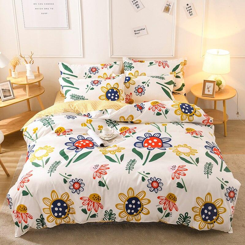 Cheap 4pcs Luxury Bedding Set Bedsheet King Size Comforter Cover with