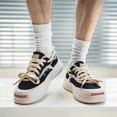 2025 New Men's Shoes Fashion Big Head Designer Sports Shoes Men's Canvas Skateboarding Shoes Walking Thick Soled Sports Shoes