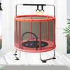 Kinder Trampolin Innen Außen Klein Fitness Trampolin Spielzeug mit Sicherheitsnetz Basketballkorb Gymnastikringe Schaukel für Jungen und Mädchen