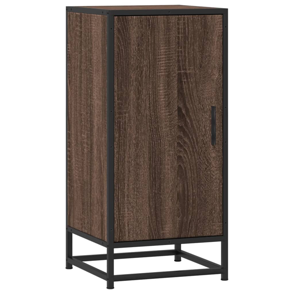 Sideboard in Brown Oak Look 35.5 x 35 x 76 cm Engineered Wood & Metal