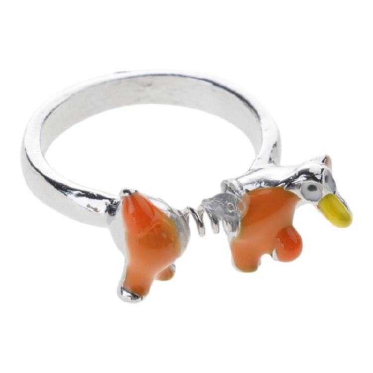 Alloy Painted Cartoon Ring Comfortable Fit Alloy Texture Opening Rings Suitable for Long Term Use Various Settings