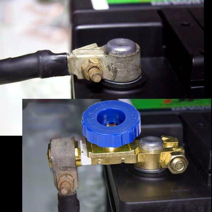 Coupe-circuit batterie - AIMOONSA - Modèle universel - 12V/24V - Pôle négatif 16-17 mm - Cuivre pur bleu